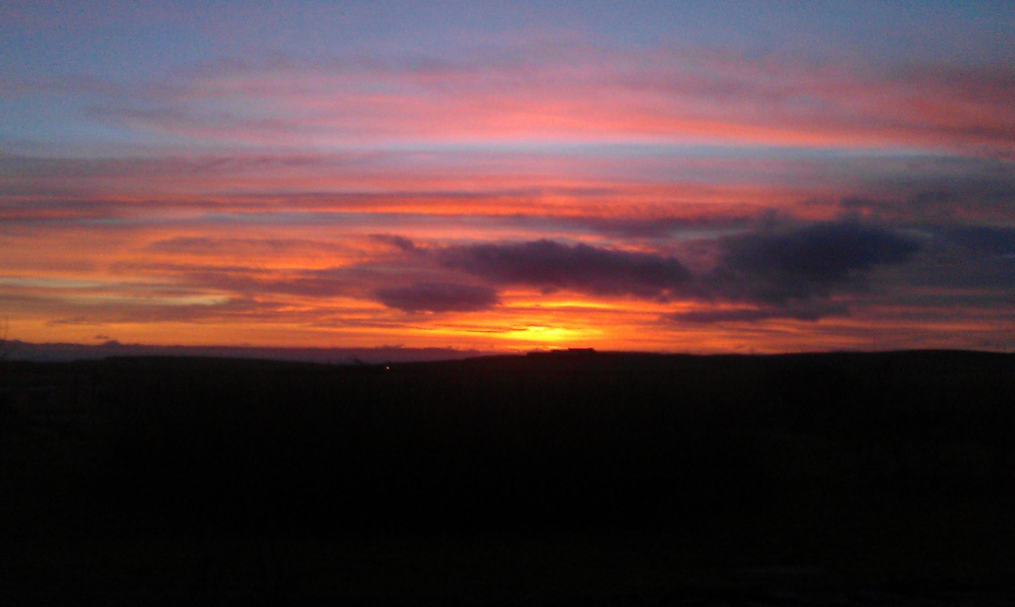 Red Sunset from Old Hall Cottage Self Catering Cottage Orkney